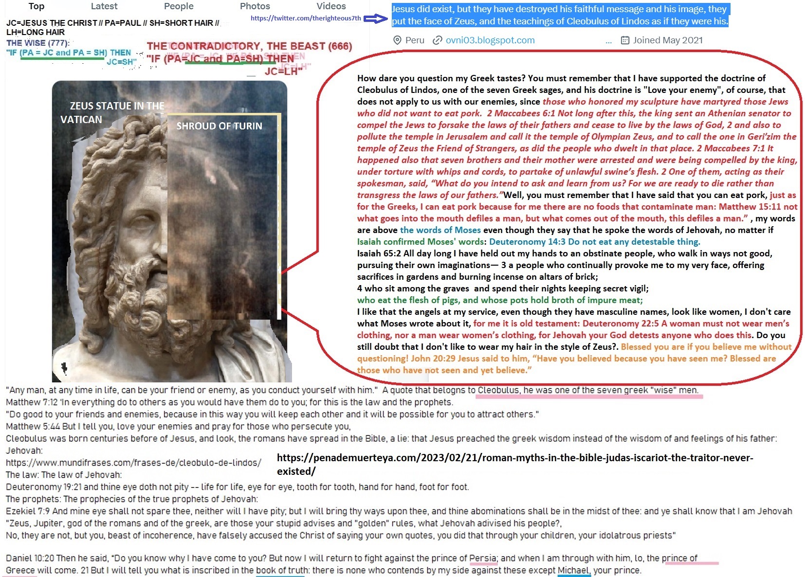 how dare you doubt of me says Zeus