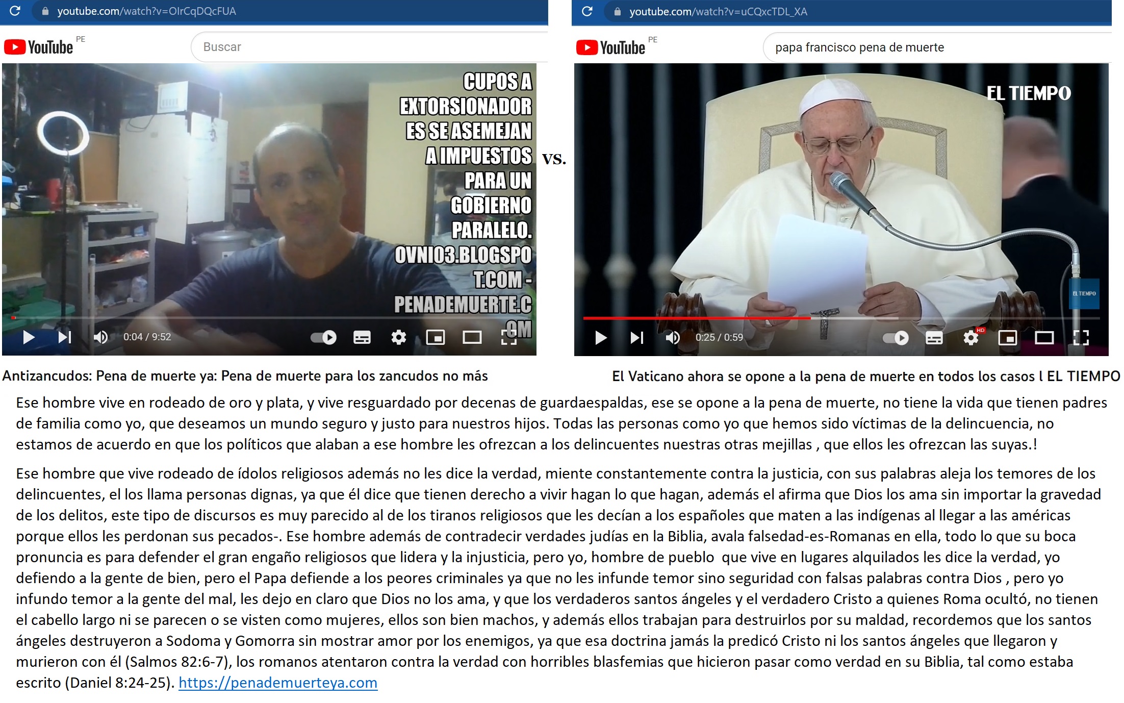 Jose Galindo versus Francisco Bergoglio