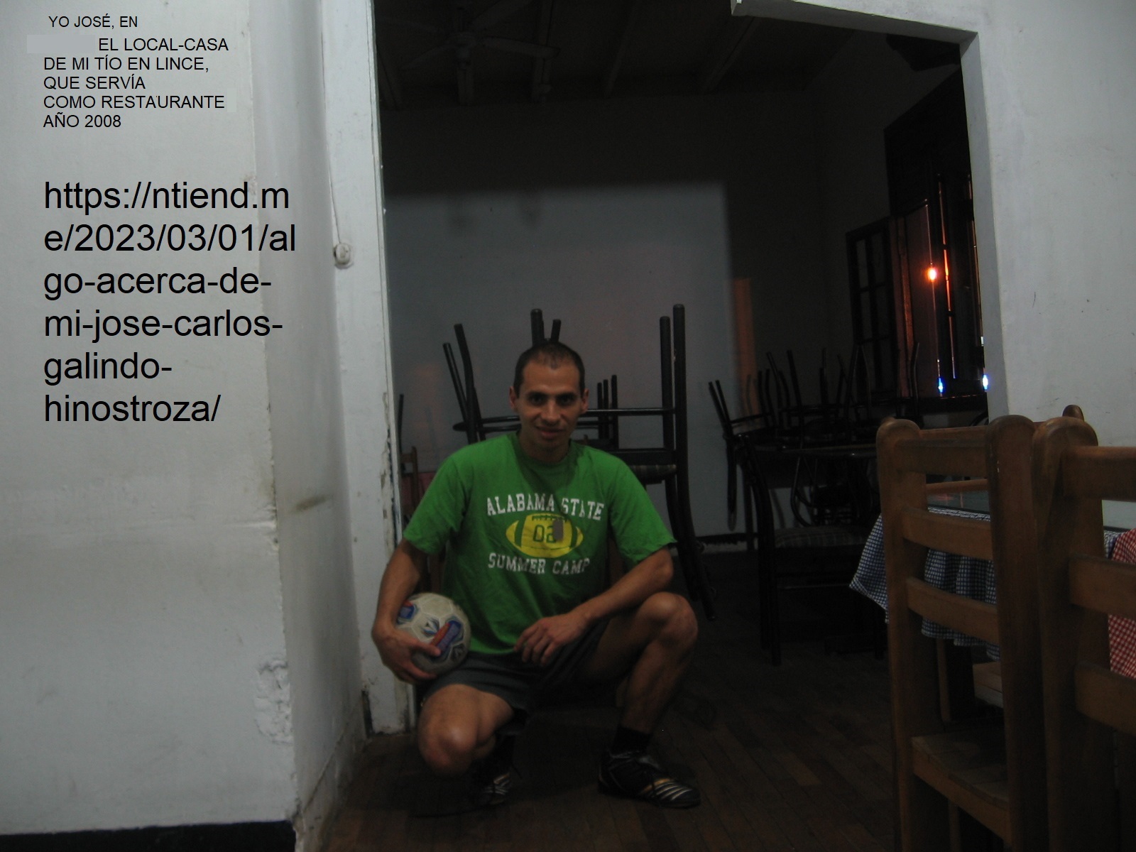 20 DE SETIEMBRE DE 2008 JOSE GALINDO EN RESTAURENTE DE SU TIO GUSTAVO