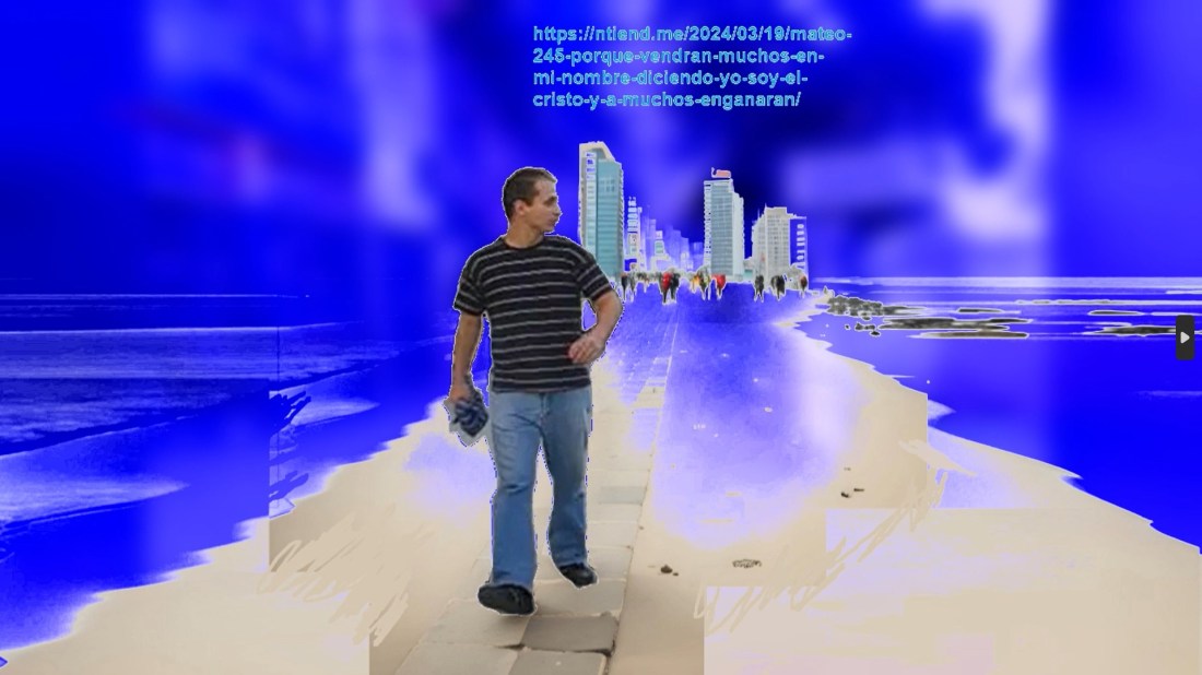 Miguel abriendo las aguas para pasar con los justos