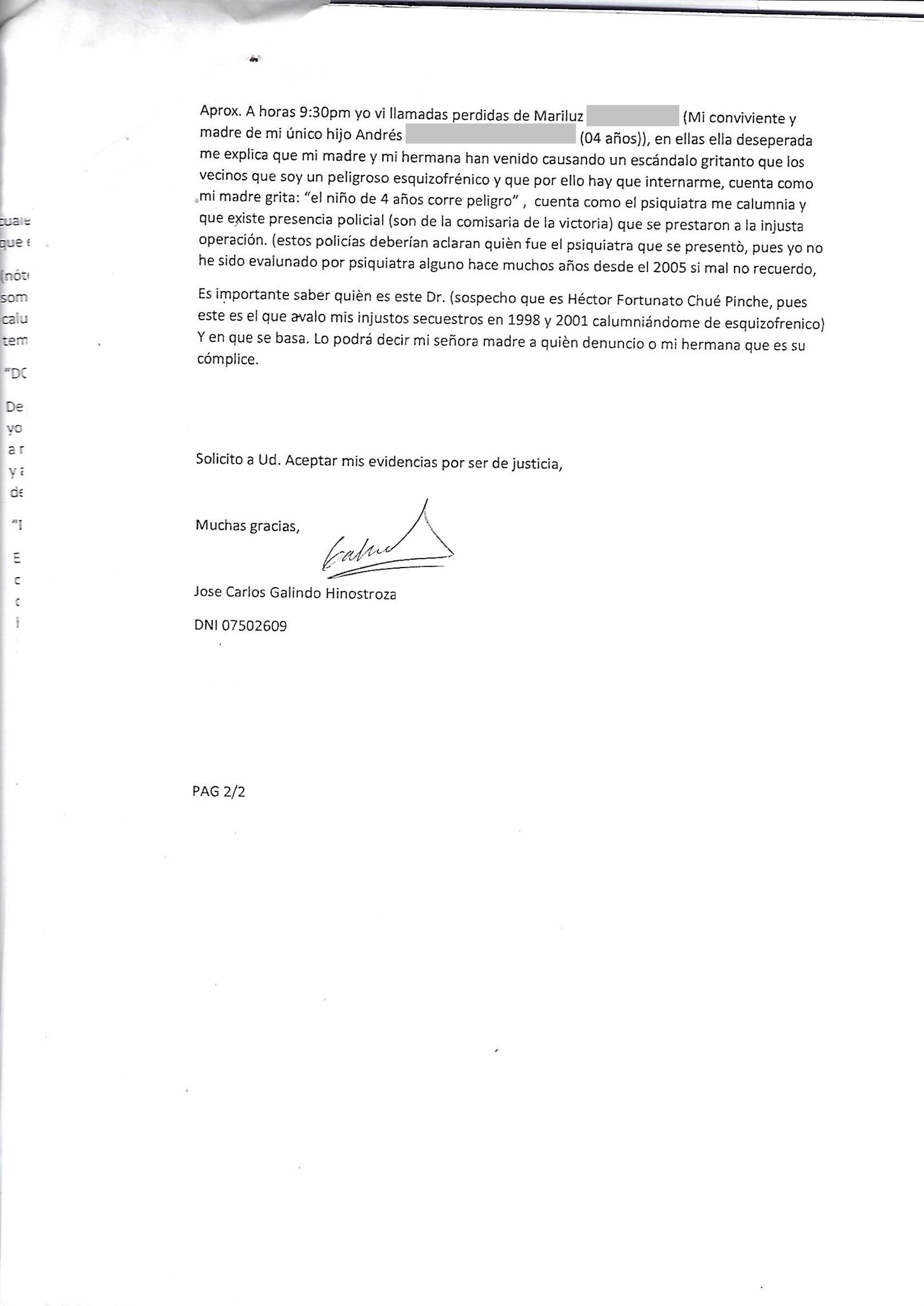 denuncia intento de secuestro -ministerio publico de Peru - 02 - caso Jose Carlos Galindo Hinostroza