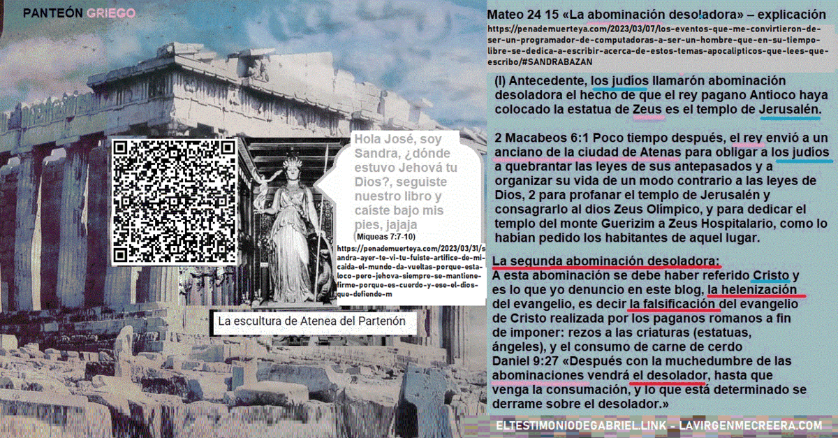 La majestuosa caida de la diosa Atenea encarnada en Sandra Elizabeth - cae su arrogancia como su escultura reflejo de su vanidad