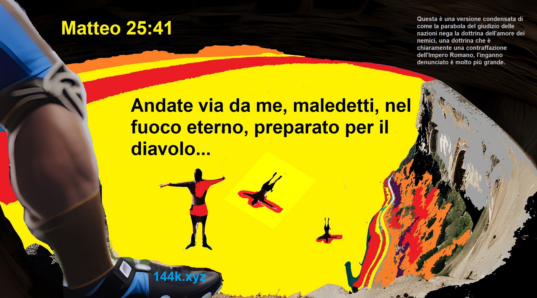 MATTEO 25 41 Andate via da me, maledetti, nel fuoco eterno preparato per il diavolo