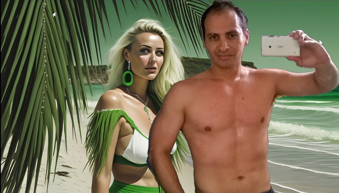 Gabriel con la rubia de sus sueños